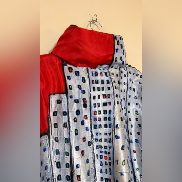 UbU Reversible Art Print Puffer Coat | Vintage Cityscape Jacket | M/L - Picture 7 of 9